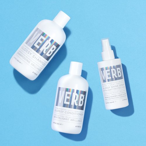 VERB Glossy Shine Spray with Heat Protection - Vegan Paraben Free Moisturizing Hair Spray without Harmful Sulfates for All Hair Types - Adds High Shine and Primes for Styling, 6.5 fl oz