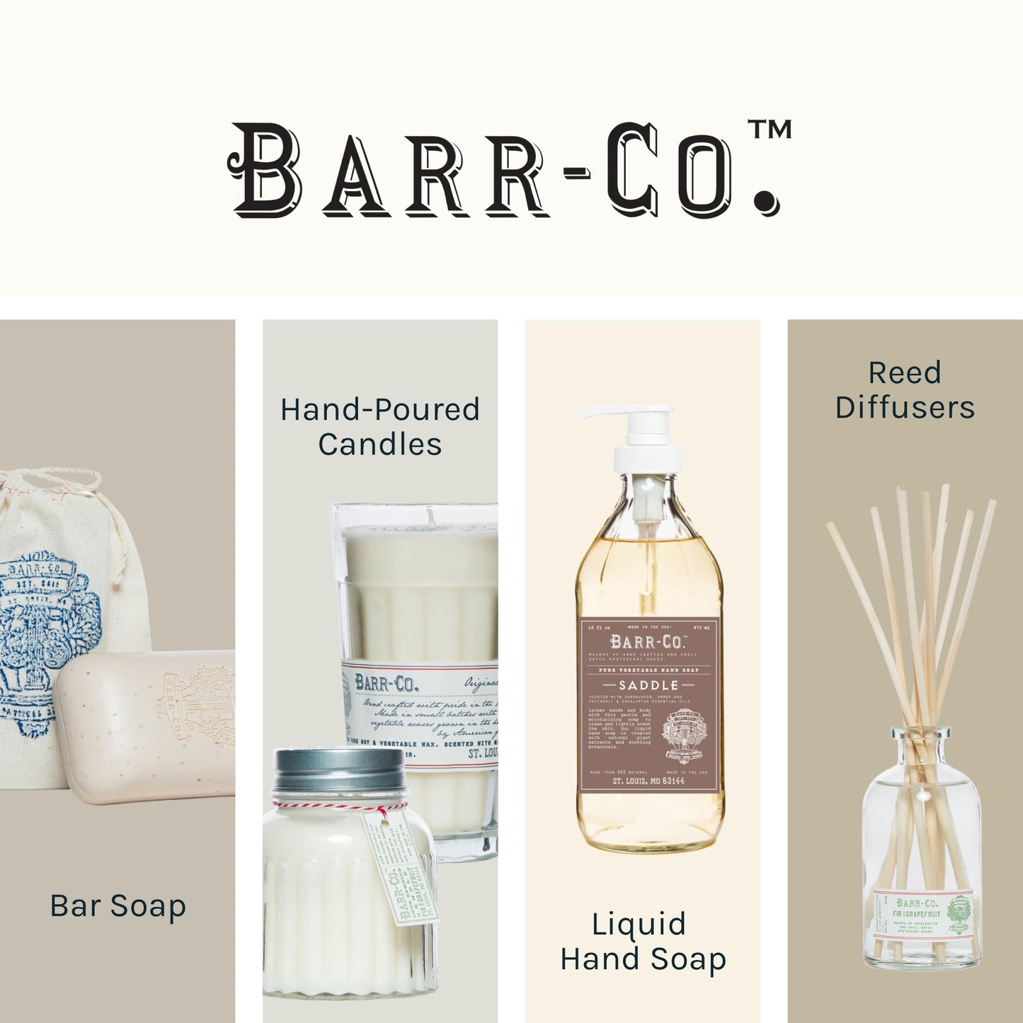 BARR-CO. Original Scent Oatmeal Saddle Triple-Milled Bar Soap, Tranquil Milky Scent with Oat, Vanilla & Vetiver, Shea Moisturizing Soap, All-Natural Soap for Women & Men 10.5 oz