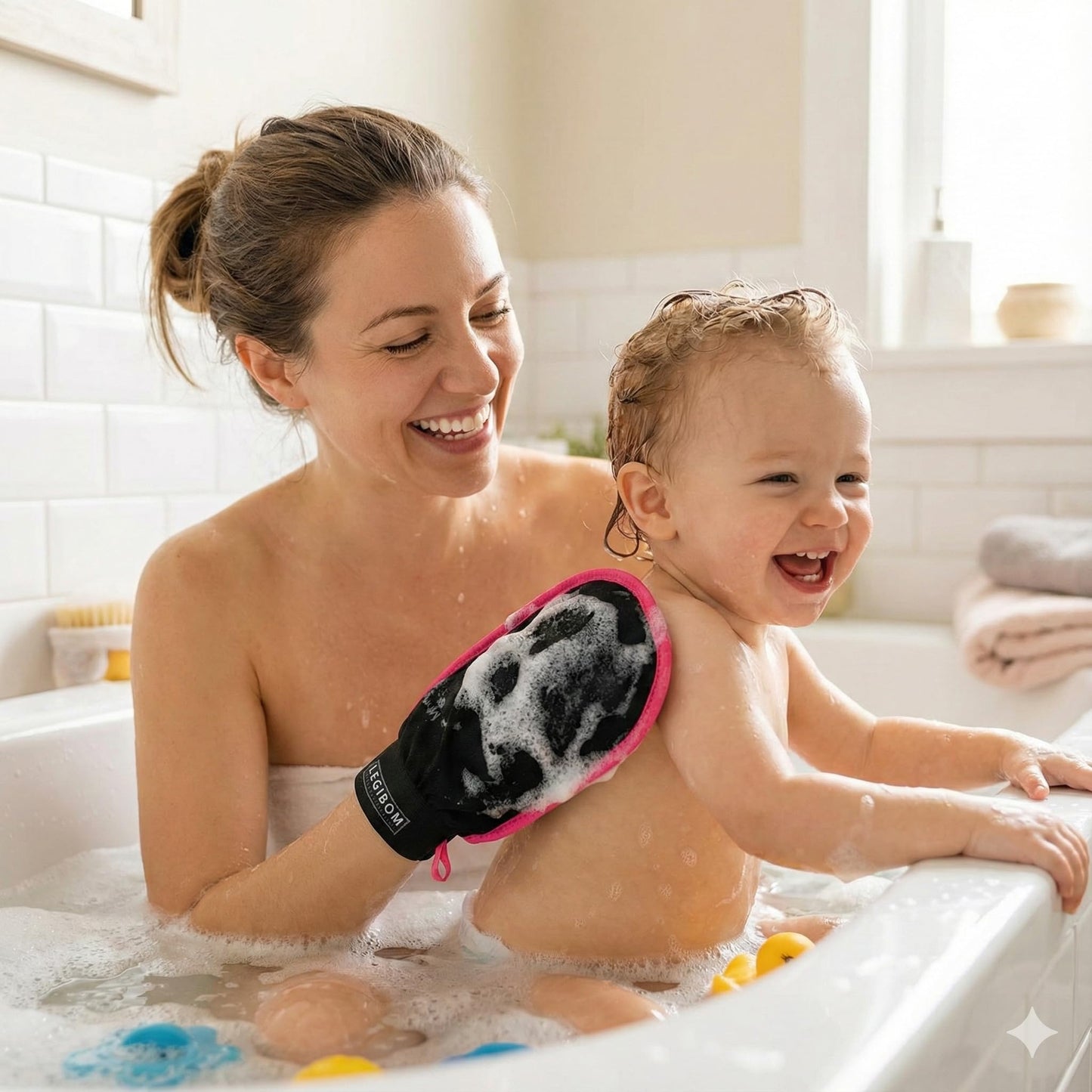 Legibom Korean Exfoliating Mitt & Body Scrub Glove – Deep Dead Skin Remover for Keratosis Pilaris & Self-Tan Removal – Smooth Skin Exfoliator for Shower, Women & Men 100% Viscose