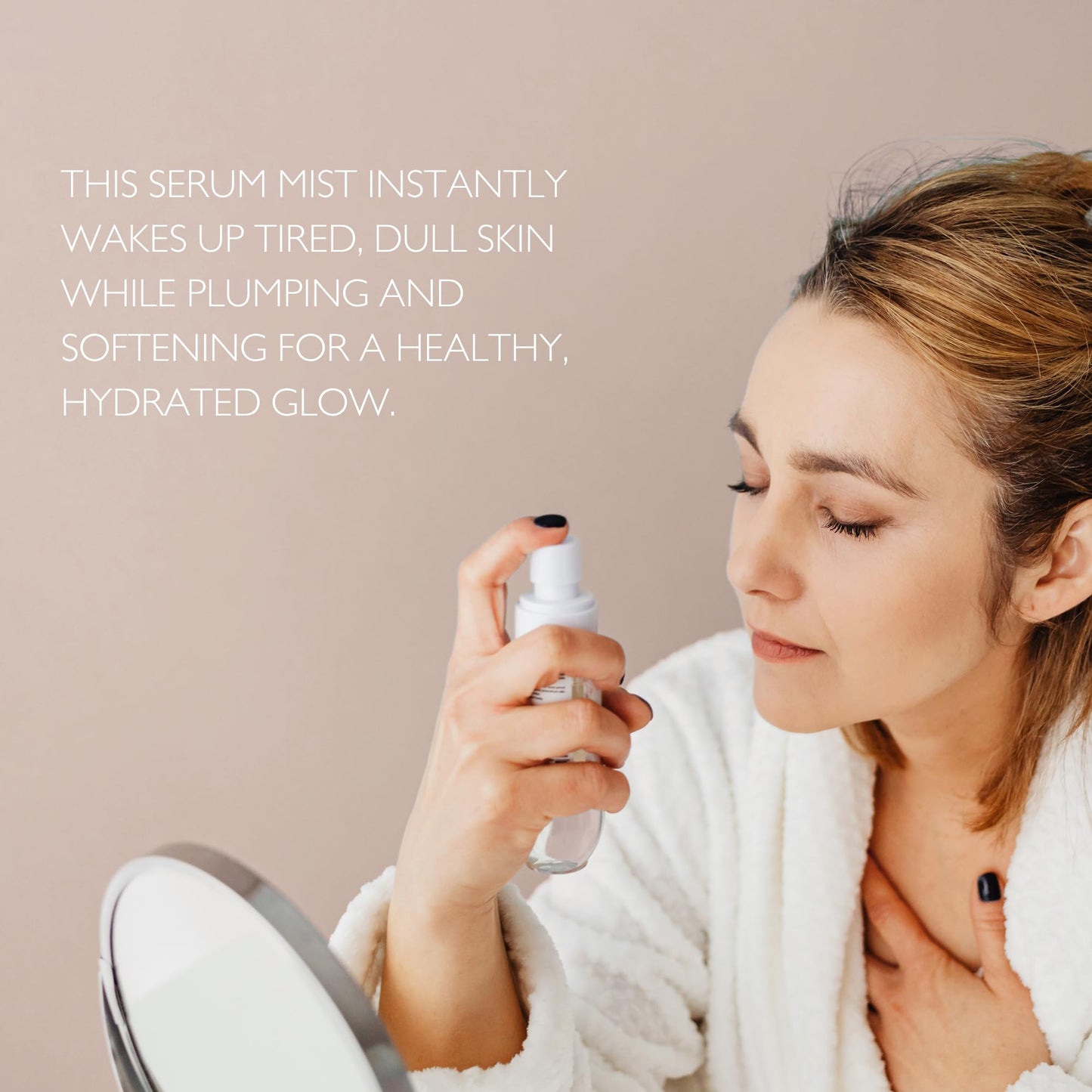 JustUs Skincare, Hydrating Facial Mist for Mature Skin - Exfoliating Anti-Aging Serum for Dull, Dehydrated Skin, with Argireline, Bacillus Ferment, Neroli & Niacinamide – 50ml / 1.67 oz