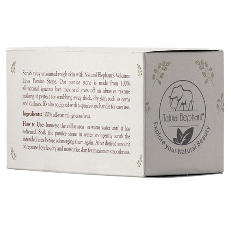 Natural Elephant Natural Volcanic Lava Pumice Stone Callus and Foot Pedicure Rock Scrub Packs (Single Pumice Stone)