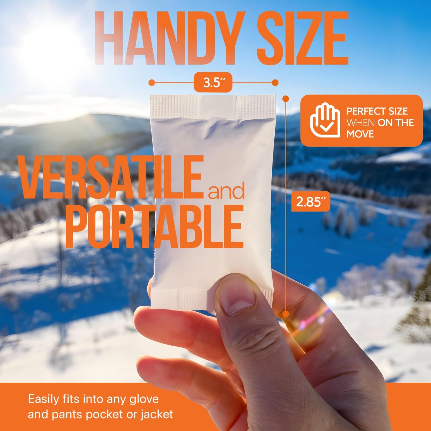 Hand Warmers Disposable Pack 50 Pairs (100 Warmers) 11+ Hour Air-Activated Hot Hands Hand Warmers Bulk - TSA Approved Pocket & Glove Warmers for Skiing