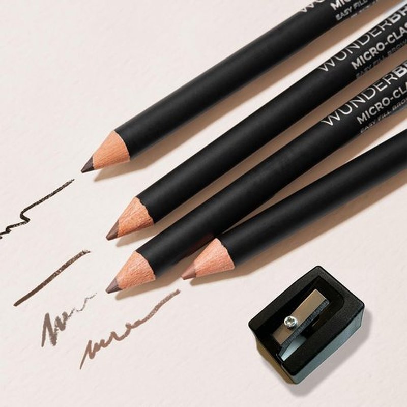 Wunderbrow Micro-Classic Brow Pencil, 2.5mm tip for precision filling, Sharpener Included, Vegan and Cruelty Free (Black/Brown)