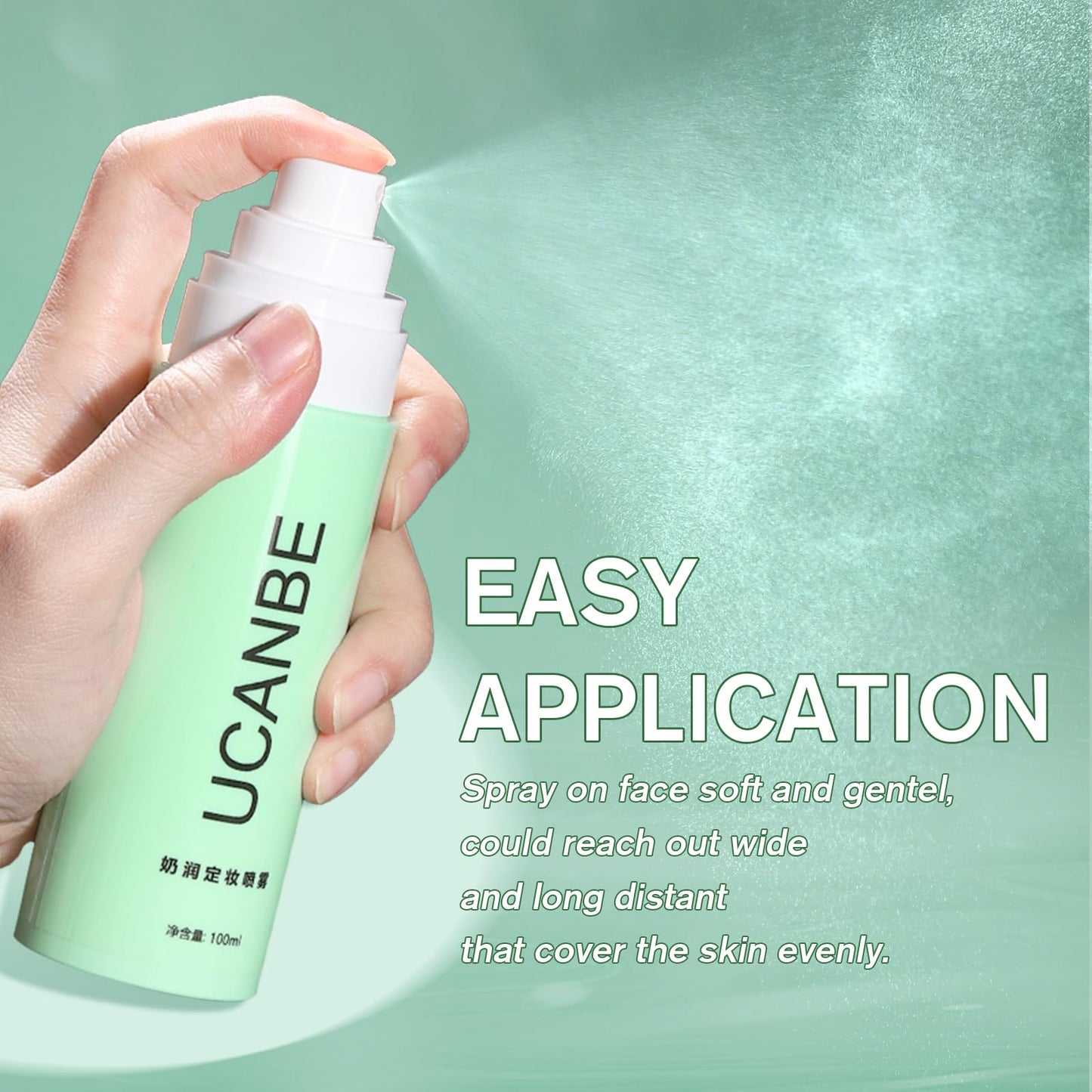 UCANBE Makeup Setting Spray, Dewy Finishing Spray for Makeup, Long Lasting Make Up Spray, Fast Drying Setting Mist for Fresh Dewy Makeup Look, 3.38 Fl Oz