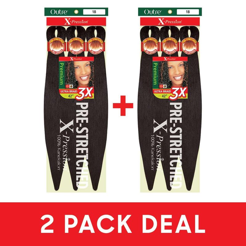 [2 PACK DEAL] Outre X-PRESSION Ultra Braid Pre-streteched Braid 42" 3X (2 Packs, 2T1B/Blue)