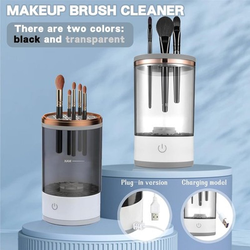 Rinse Hero - Rinse Hero Brush Cleaner, 2025 New Rinse Hero Makeup Brush Cleaner, Rinse Hero Automatic Spinning Cosmetic Tool for Deep Cleaning All Types of Brushes Set (Charging * Black)