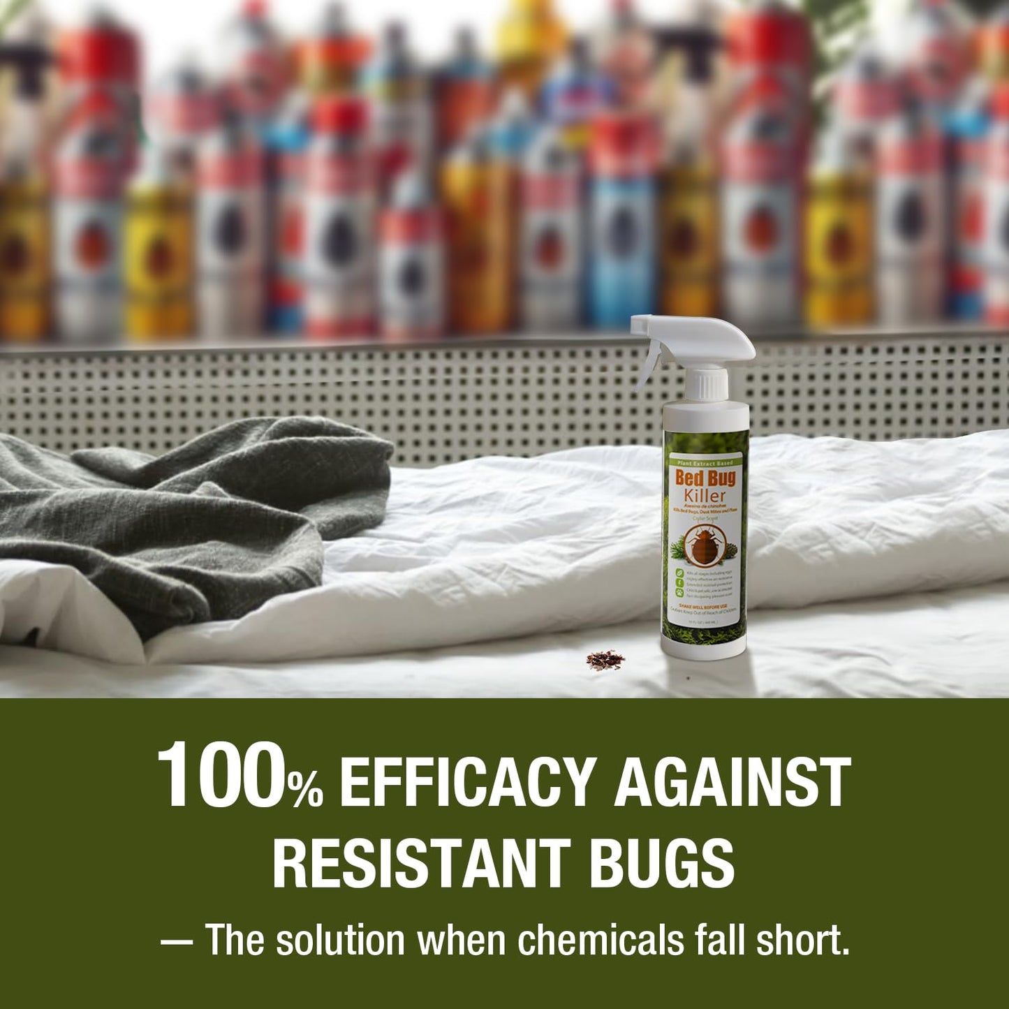 Bed Bug Killer 3 oz EcoVenger by EcoRaider,Travel Size,100% Kill Efficacy, Bedbugs & Mites, Eggs & The Resistant, USDA BIO-Certified, Plant Extract Based & Non-Toxic, Child & Pet Safe