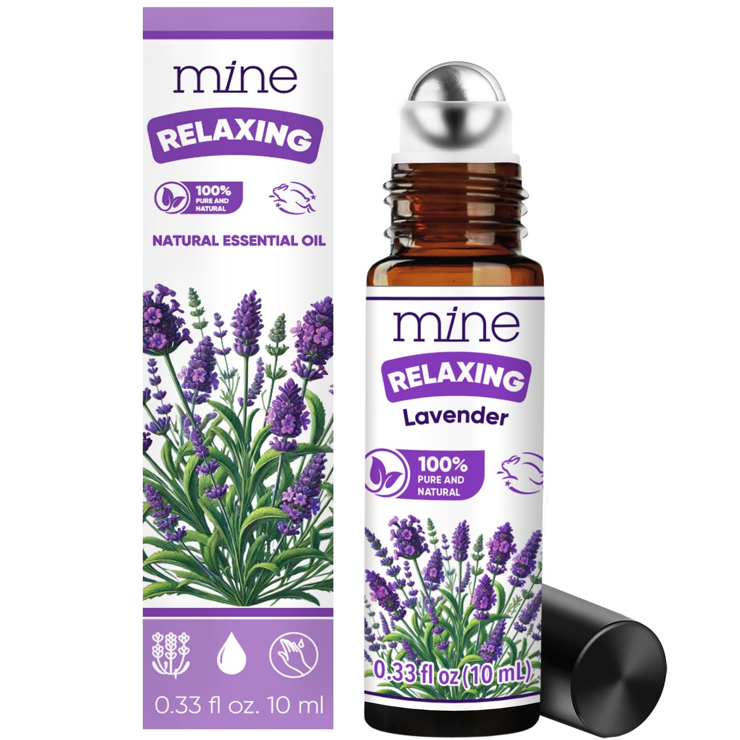 Mine Lavender Essential Oil Roll On – 100% Pure Natural Lavender Oil – Relaxation Gift for Women & Self Care Lovers