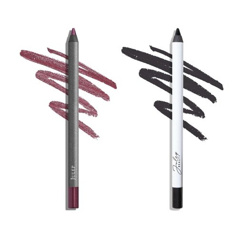 Julep When Pencil Met Gel Sharpenable Multi-Use Longwear Eyeliner Pencil - Fig Shimmer & Soft Black - Transfer-Proof - High Performance Liner Duo