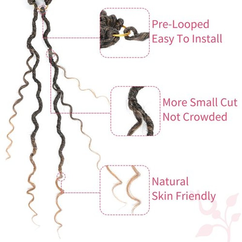 Alicoco Goddess Locs Crochet Hair 14 Inch 8 Packs Faux Locs Crochet Hair For Women Boho Soft Locs Pre-looped River Crochet Locs With Curly Ends (14 Inch (Pack of 8), T27)