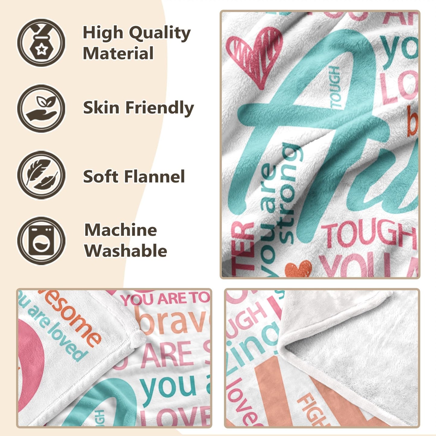 Super Soft Hug Blanket for Women 50"x60" Thinking of You Gift for Her