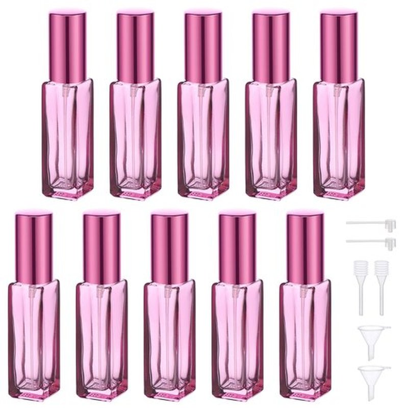 Segbeauty 10 Packs Glass Perfume Bottles, 10ML Empty Refillable Travel Perfume Atomizer, Small Perfume Spray Bottle Portable Glass Fine Mist Sprayer Scent Pump Bottles Sample Container for Fragrance