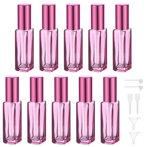 Segbeauty 10 Packs Glass Perfume Bottles, 10ML Empty Refillable Travel Perfume Atomizer, Small Perfume Spray Bottle Portable Glass Fine Mist Sprayer Scent Pump Bottles Sample Container for Fragrance