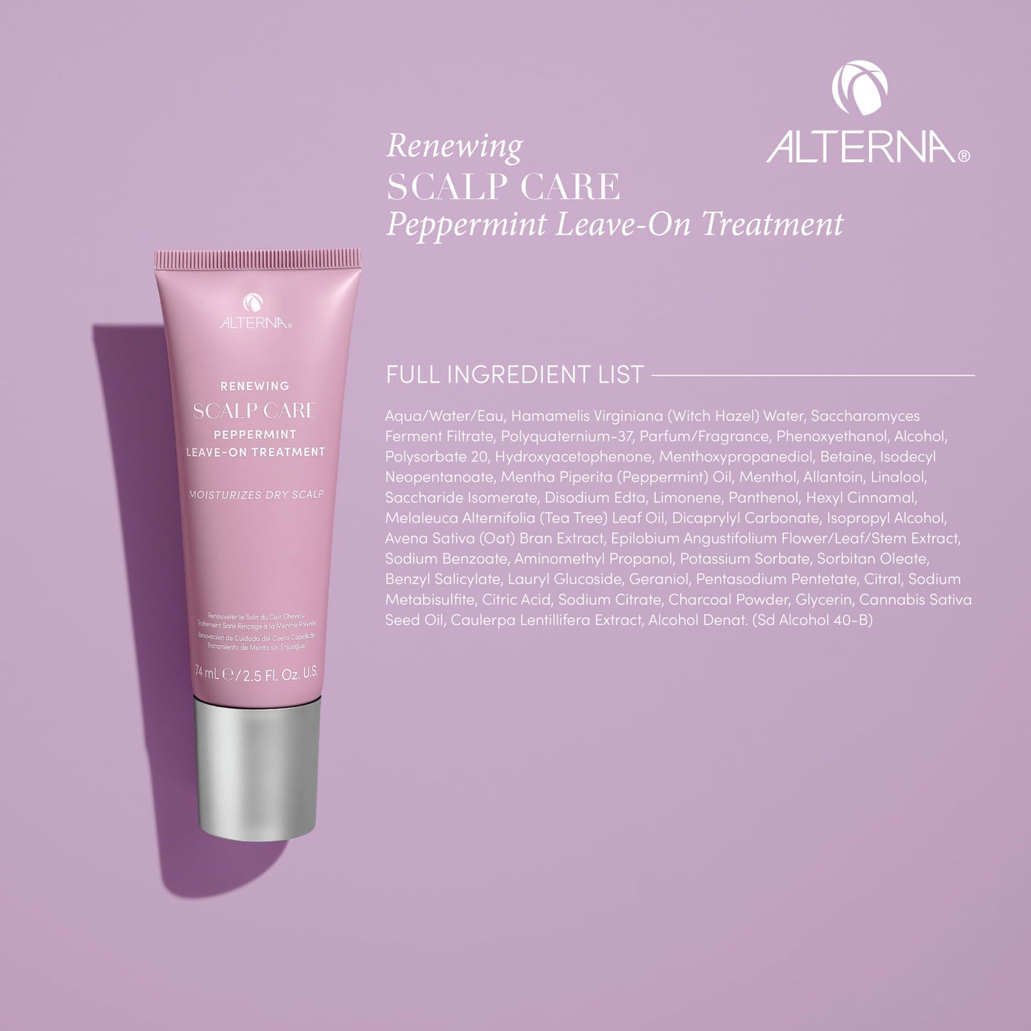 Alterna Haircare Renewing Scalp Care Peppermint Leave-On Treatment, 2.5 Fl Oz Lightweight, Fast Absorbing to Moisturize and Invigorate