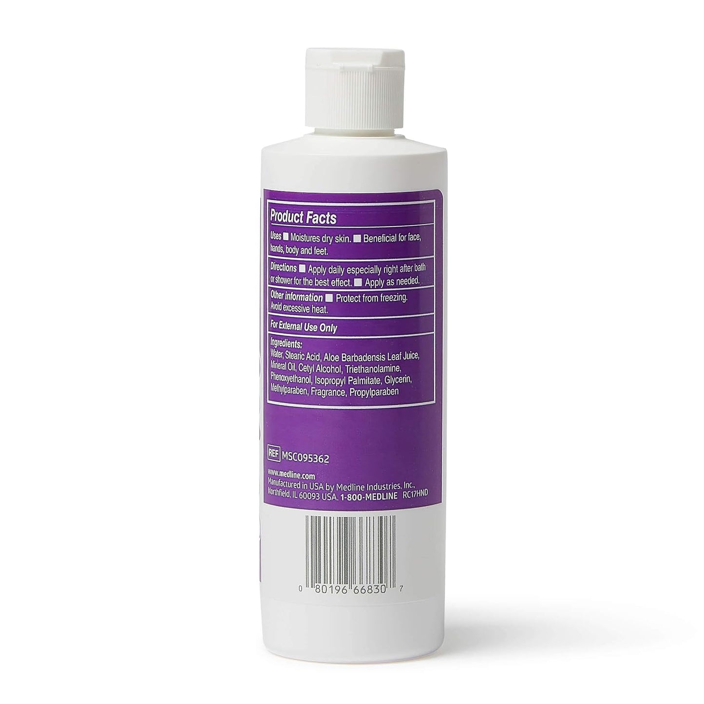 Medline Remedy Essentials Hydrating Body Lotion - 8 oz, 12 Count, Fresh Scent, Non-Greasy, Hypoallergenic for Dry Skin