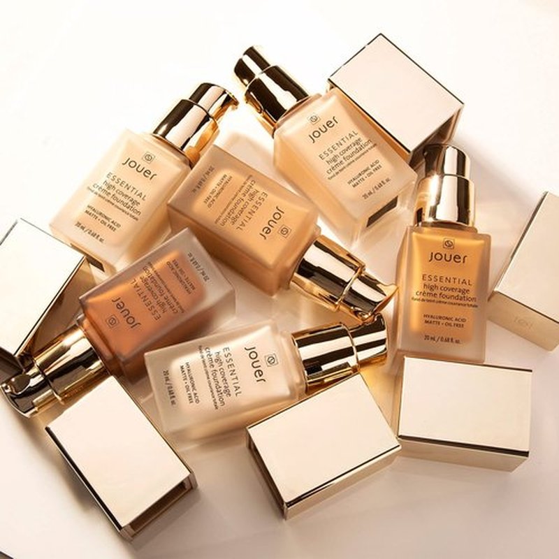 Jouer Essential High Coverage Crème Foundation | Men & Women | Available in 50 Shades for All Skin Tones | Healthy Ingredients | Paraben, Gluten & Cruelty Free | Vegan Friendly,Nutmeg-tan skin with natural undertones and subtle peachy tones
