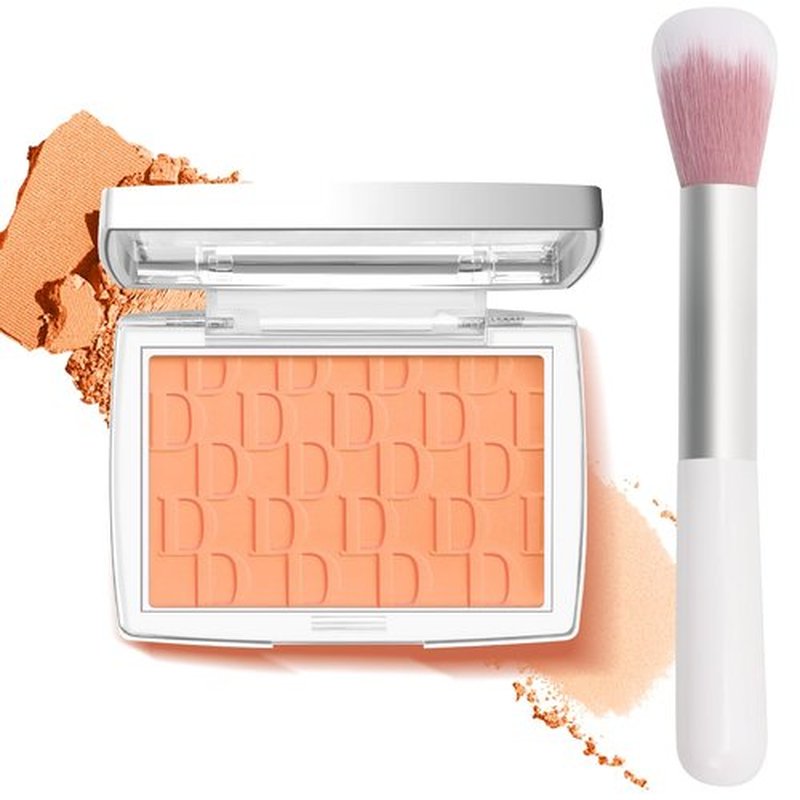 LYBHDAFA Powder Blush for Cheeks with Brush, Matte Orange Blush Palette Korean Blush Powder Face Blusher, Natural Blendable Formula Silky Lightweight Makeup Blush Palette for Cheeks, 004# Coral