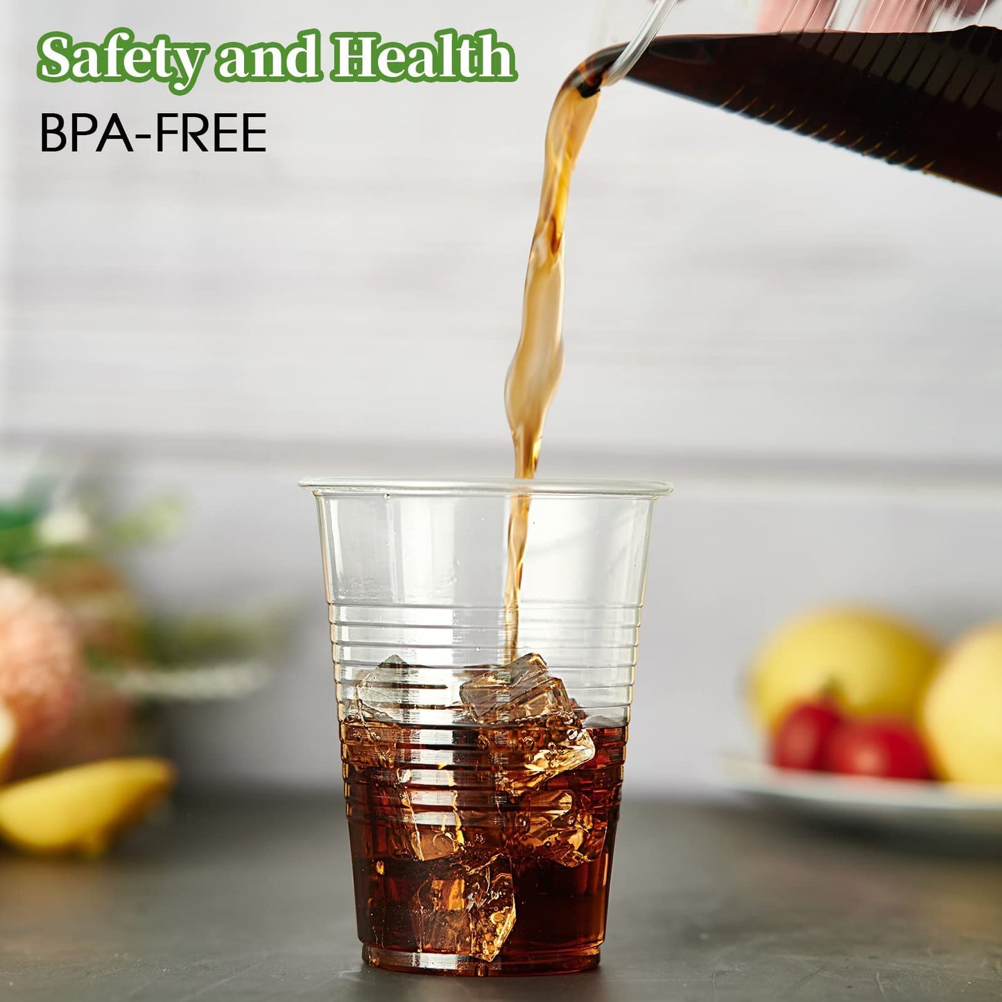 Vplus 500 Pack 9 OZ Clear Plastic Individually Wrapped PP Cups for Hotel