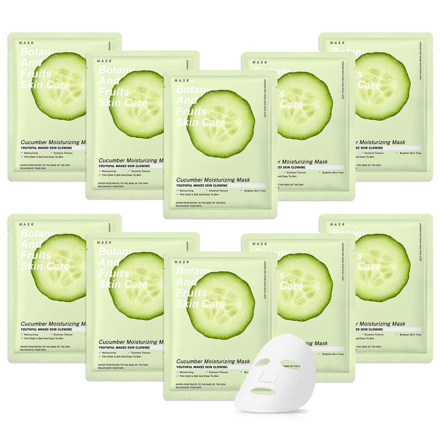 10 Pack Variety Facial Sheet Masks Skin Care Set, Hydrating Bulk Sheet Face Masks Skincare Gifts Set for Women Men, Long Lasting Moisturizing Face Mask Skincare for All Skin Type（B5)
