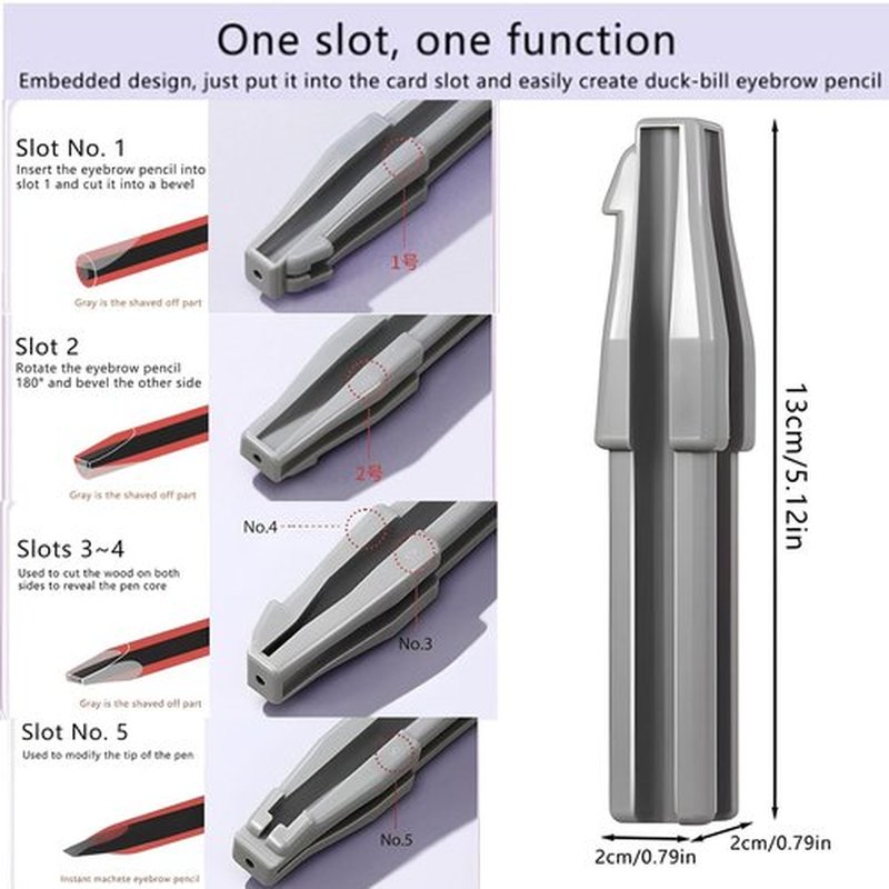 FETNHU Eyebrow Pencil Sharpener, Stainless Steel Blade, Size Adjuster, Professional-Grade Cosmetic Sharpener, Women Makeup Pencil Sharpener for Lip Liner Eyeliner Eye Brow Pencils (2PCS)