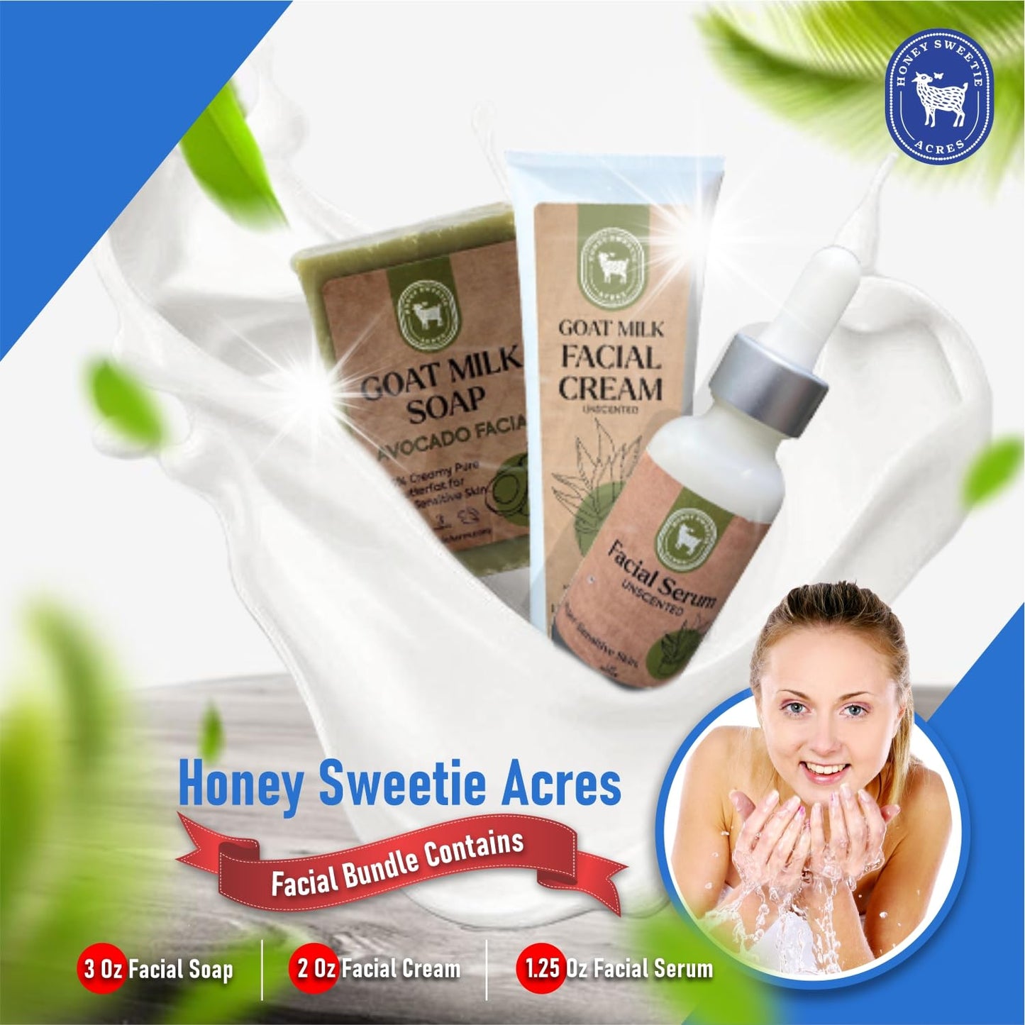 Honey Sweetie Acres Avocado Face & Goat Milk Cream Bundle