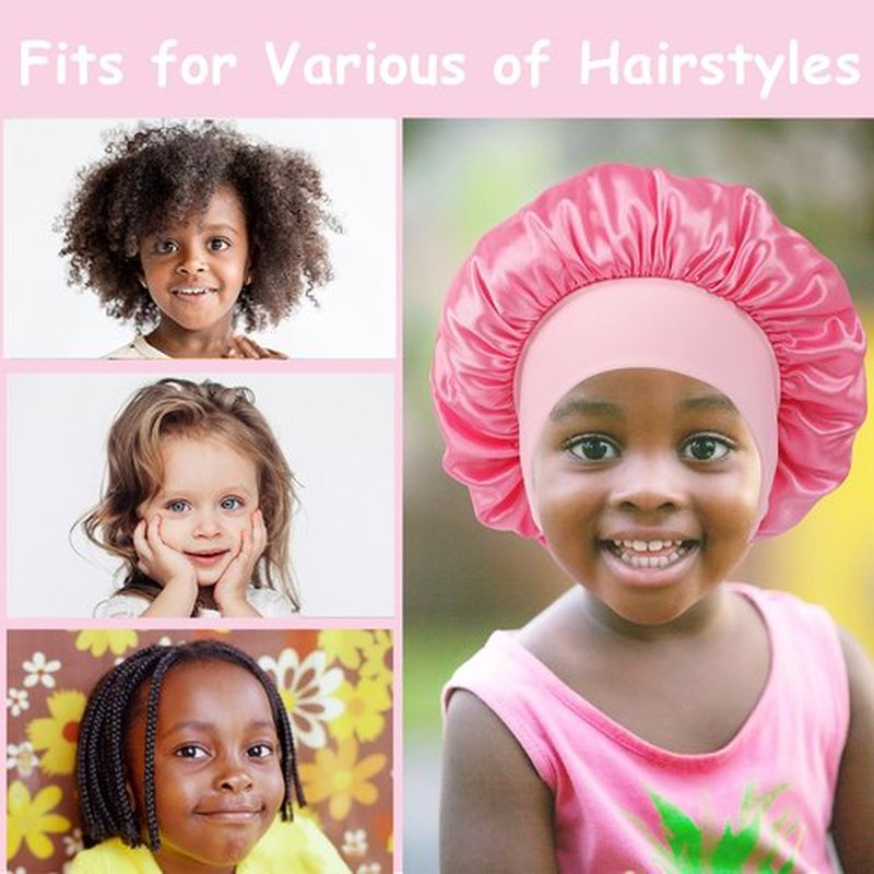 3 PCS Kids Bonnets for Girls,Silk Bonnet for Sleeping Kids,Bonnet for Kids,Toddler Bonnet for Boys and Girls,Small