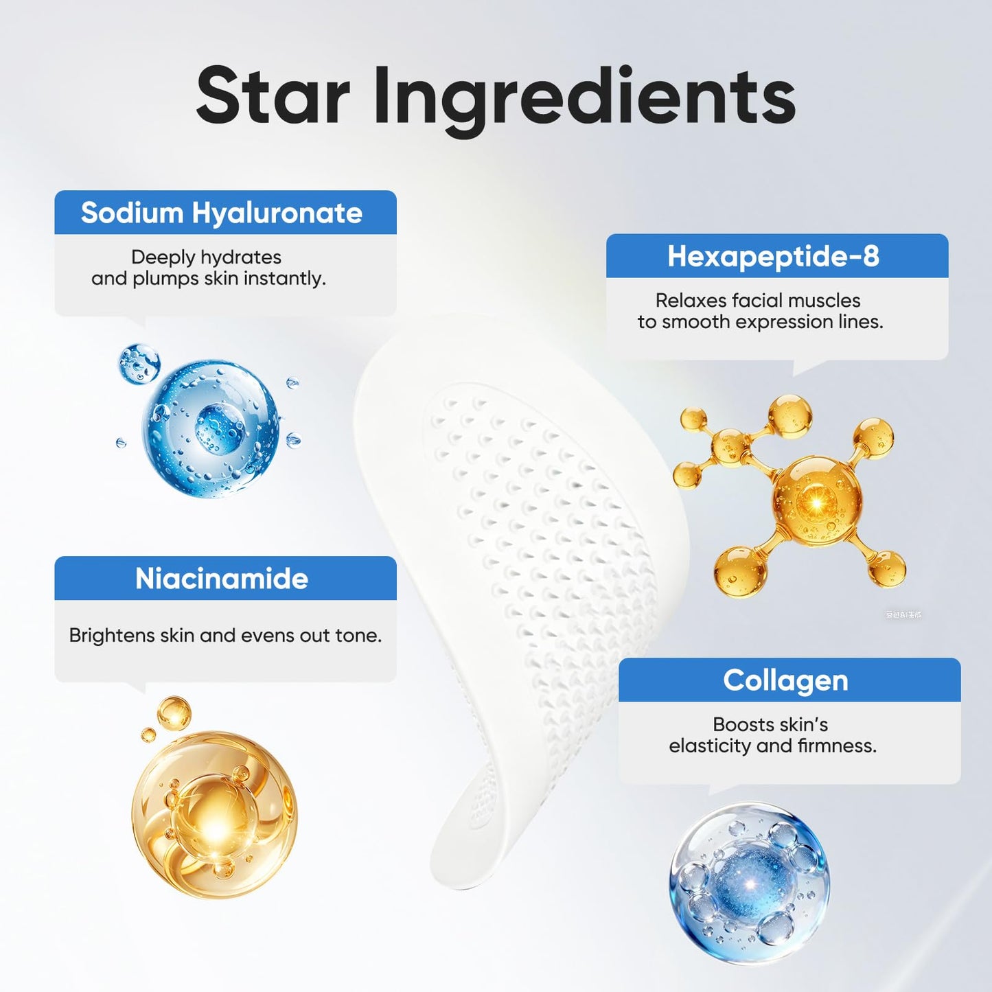 Dissolving Micro-Patches with Hyaluronic Acid & Collagen - DImprove Facial Sagging & Firm The Contours - Wrinkle Patches for Forehead & Nasolabial Folds