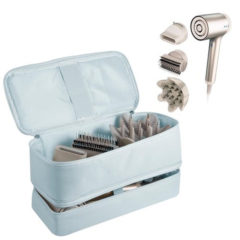 GENCAM Double-Layer Carrying Case for Shark Flexstyle, Travel Case for Shark SpeedStyle, Portable Storage Organizer bag for Shark Flexstyle FlexFusion/Dyson Airwrap Styler and Attachments (Gray)