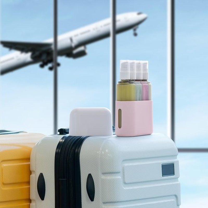 3oz Travel Bottles for Toiletries, 4 Pack Tsa Approved Portable Travel Size Containers for Shampoo Liquid With Labels, Leak Proof Refillable Travel Containers Dispenser Set - Pink