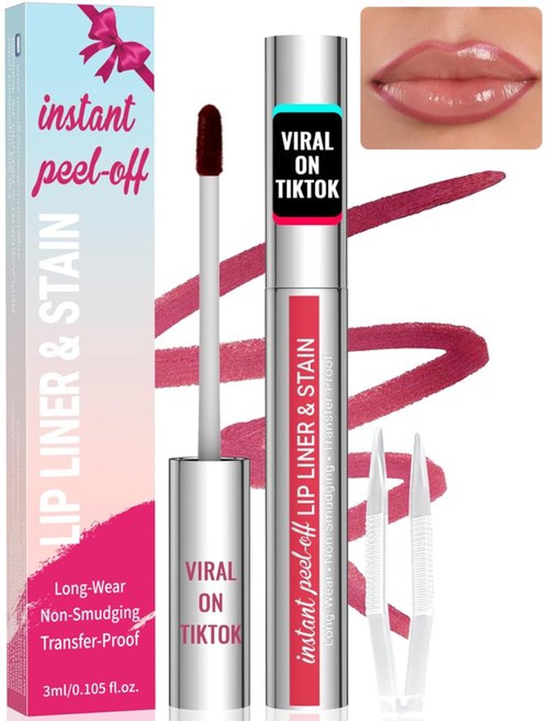 iMethod Lip Stain - Lip Liner Stain, Peel Off Lip Stain, Natural Long Lasting Lip Stain Peel Off, Waterproof, Transfer-Proof, Highly Pigmented, Stay On All Day, Instant Lip Color, Mauve