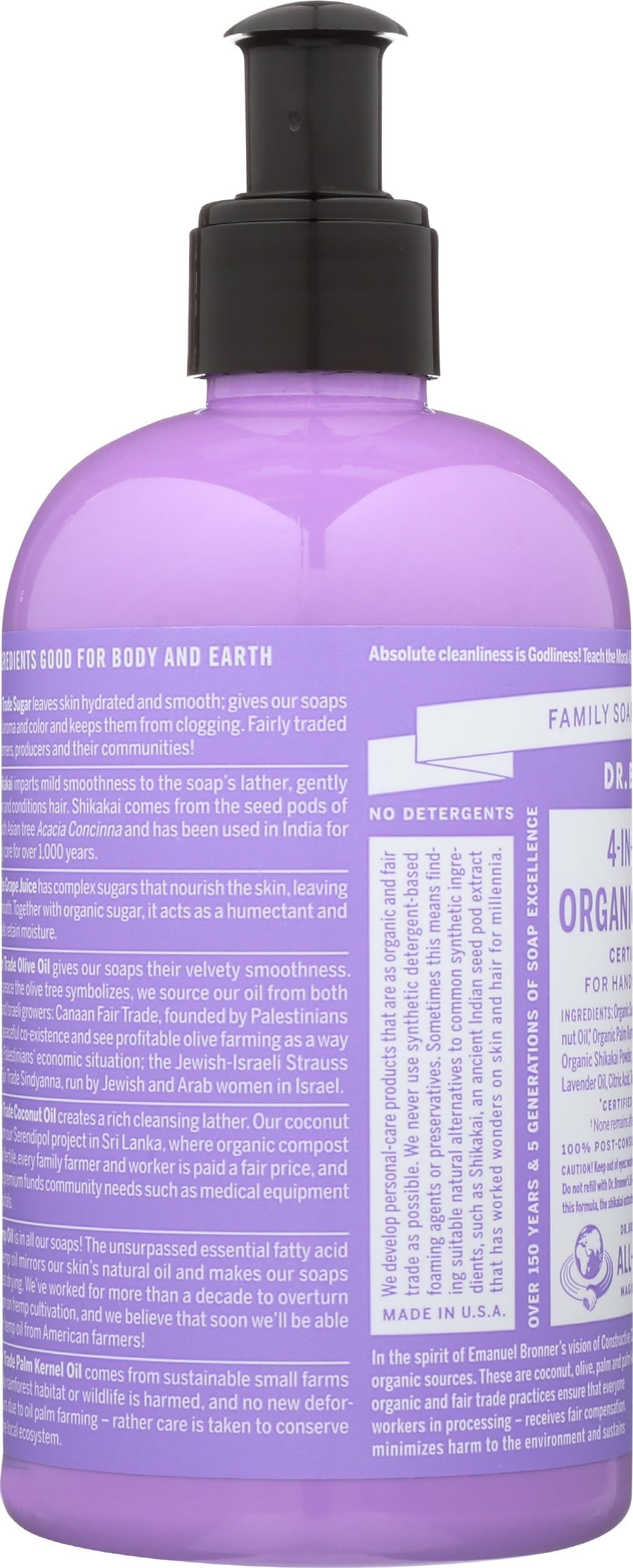 Dr. Bronner 4 in 1 Sugar Soap, Lavender, 12 Ounce
