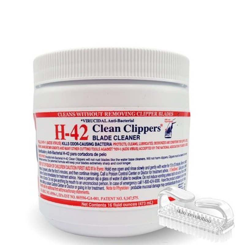H-42 Clean Clippers Blade Cleaner with Brush - 16oz Jar