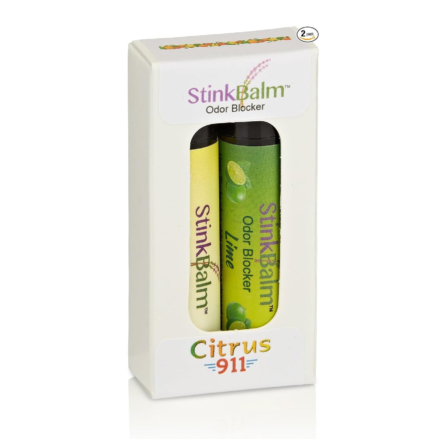Stink Balm Citrus 911 Portable Unpleasant Odor Blocker Balm - 2 Pack