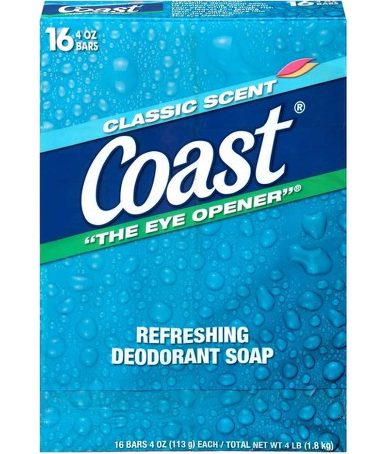 Coast Refreshing Deodorant Soap - Bar Soap with Thick Rich Lather - Clean Rinsing Formula for Fresh, Non-Dry Skin - Classic Scent - 16 x 4 oz