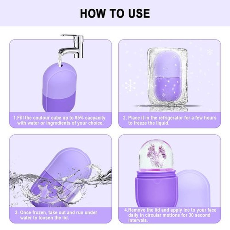 Ice Roller For Face and Eye, Ice Facial Roller Massage Shrink Pore Skin Care Tools, Reusable Ice Stick Remove Dark Circle, Ice Face Mold Sphere Face Ice Cubes for Brighten Lubricate Fine Lines
