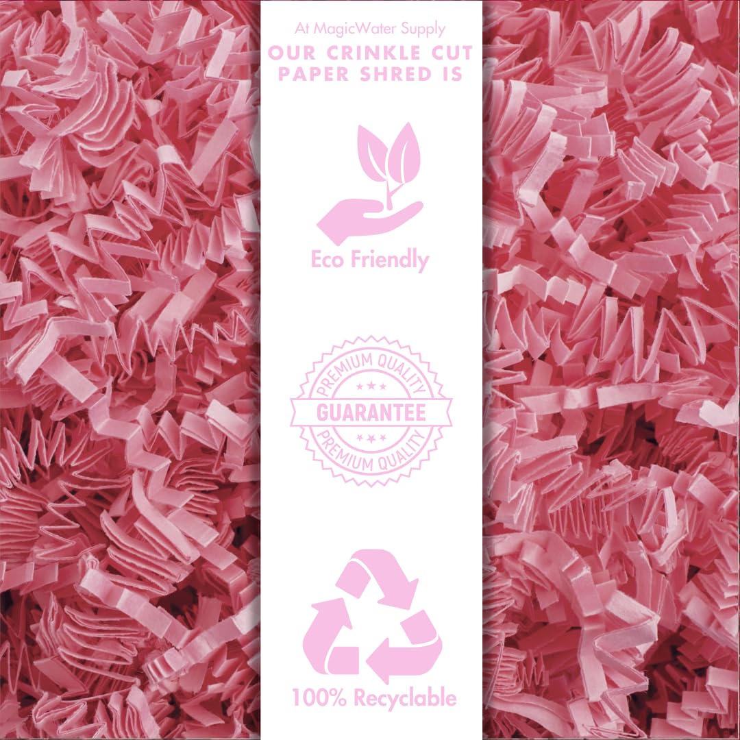 MagicWater Supply Crinkle Cut Paper Shred Filler-1LB Light Pink-Decorative & Protective Packaging for Bridesmaid Gifts & Bridesmaid Proposal Gifts Holiday Stuffers Birthdays Wedding & Anniversaries