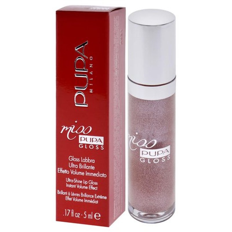 Pupa Milano Lip Gloss, Miss Milano - Extreme Shine, Instant Volume Effect, Moisturizing, Non-Sticky, Creamy Texture, Enchanted Moment - 0.17 Oz