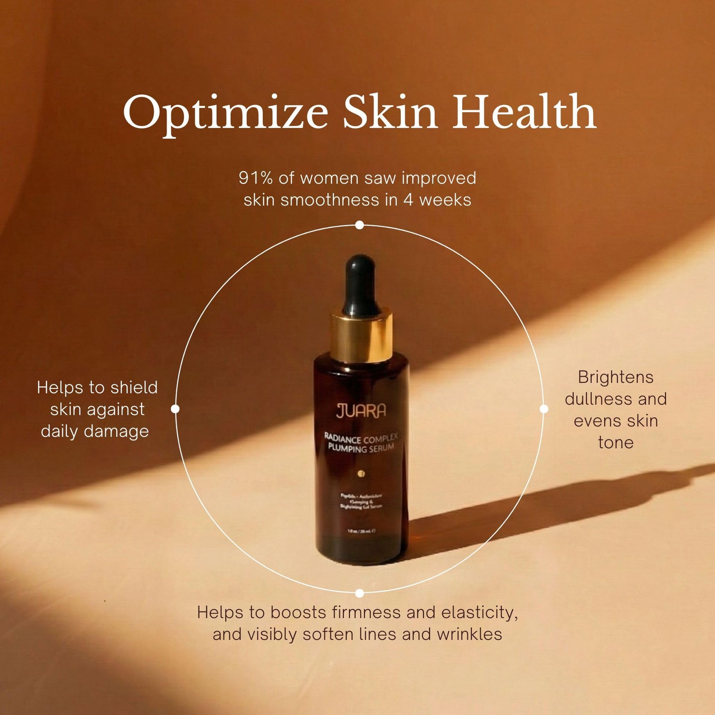 JUARA Radiance Complex Plumping Serum - Age-Defying Face Serum with Turmeric & Vitamin C - Palm Peptide & Hyaluronic Acid for Firming, Brightening & Fine Lines - Hydrating Jamu Skincare (1 Fl Oz)