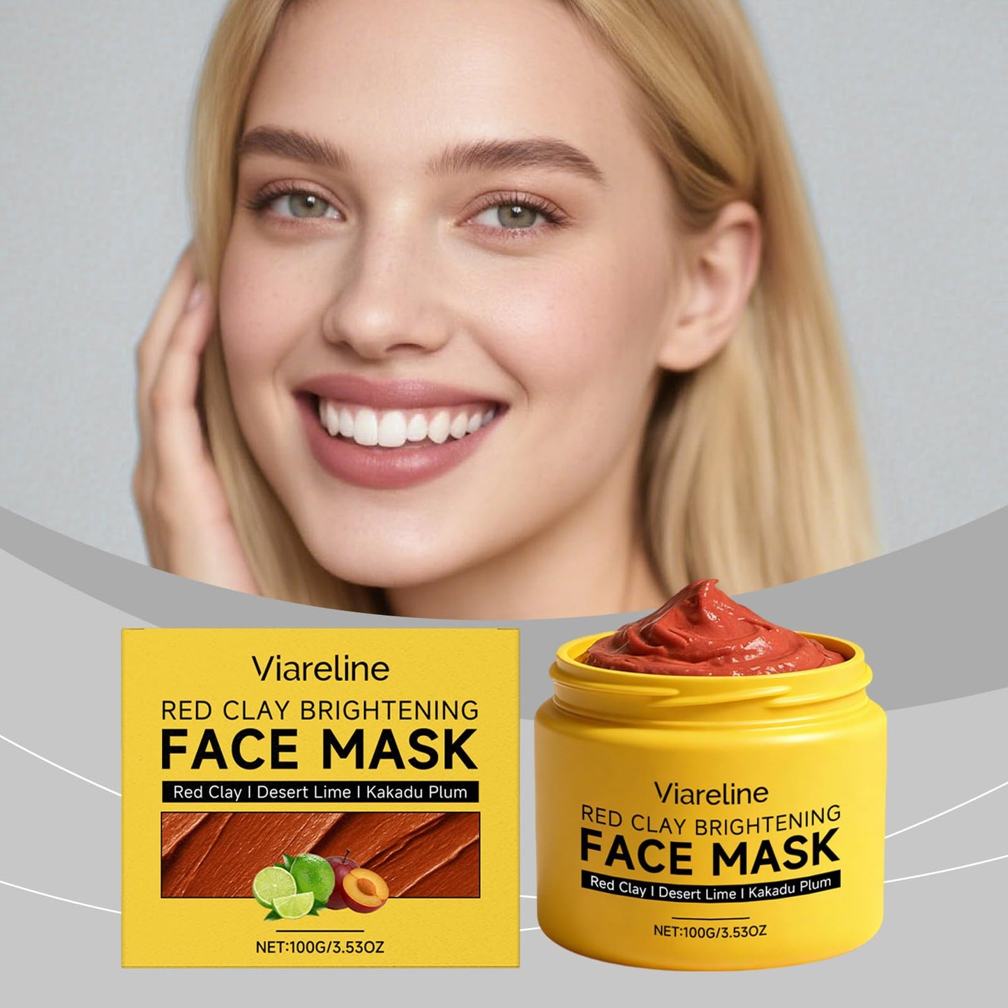 Clay Mask for Face, Clay Face Mask with Green Tomato Extract, Deep Pore Cleansing Mud Mask, Oil Control, Acne Care, Pore Refining Skincare for Oily & Combination Skin
