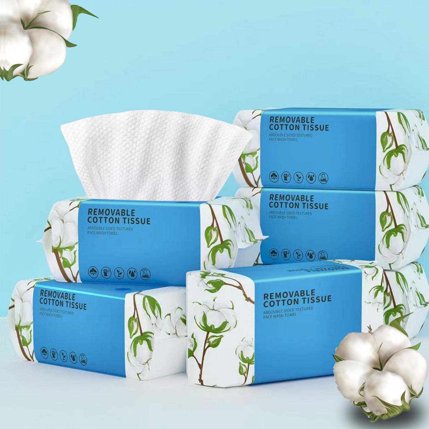 Disposable Face Towel 600 Count, Soft Cotton Clean Skin Face Towels, Dry Wipes Cotton Facial Towels Wash Cloths Tissue Thickened, Face Towelettes Disposable for Makeup Remover, Cleansing and Skincare