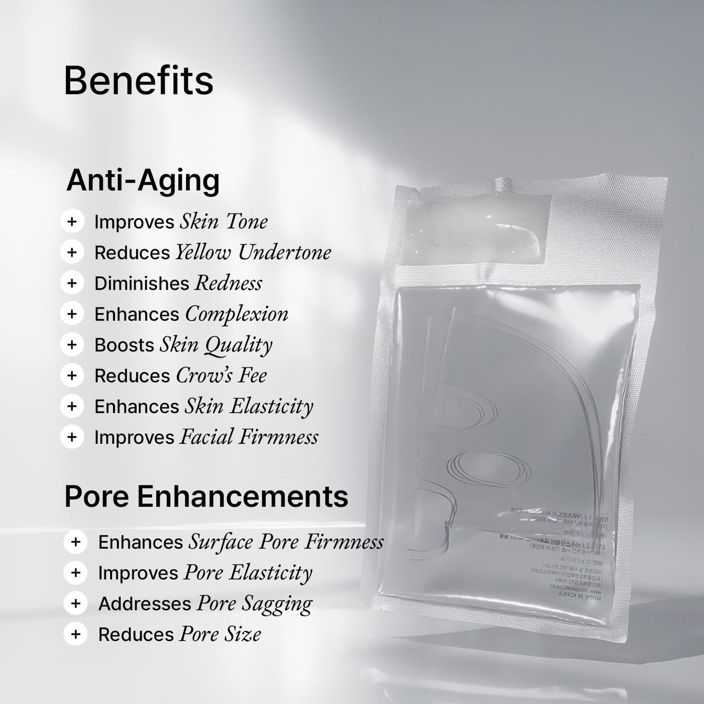 HOUSE OF B High-Purity Glutathione Face Film, 2-Step Overnight Collagen Hydrogel Face Mask for Glass Skin Glow, Elasticity, Hydrating, Firming, Moisturizing, Anti Aging, Korean Skin Care, 3g+22g x 1ea