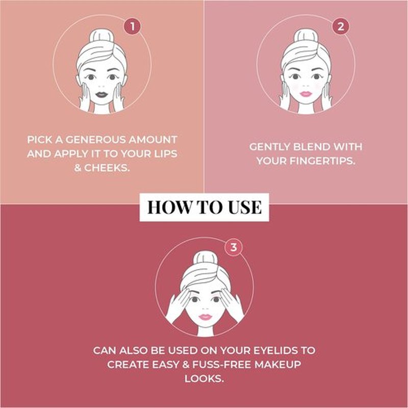 Just Herbs Organic Creamy Matte 3 in 1 Lip & Cheek Tint, Blush For Women - SLS,Chemical & Paraben Free - 0.14 fl. oz. (Mahogany)