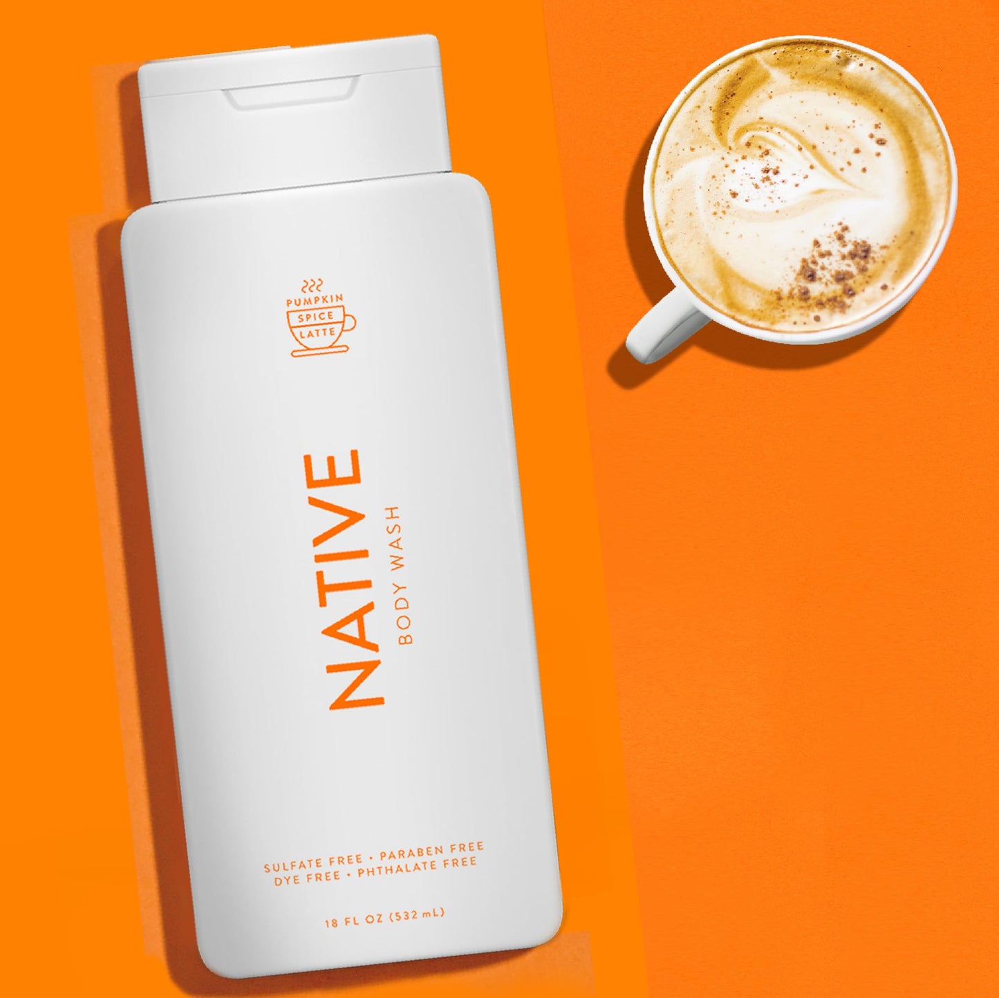 Native Body Wash with Naturally Derived Ingredients – Pumpkin Spice Latte – Sulfate & Paraben Free – For Women & Men – Skin‑Loving Cleanser – 18 oz (2‑Pack)