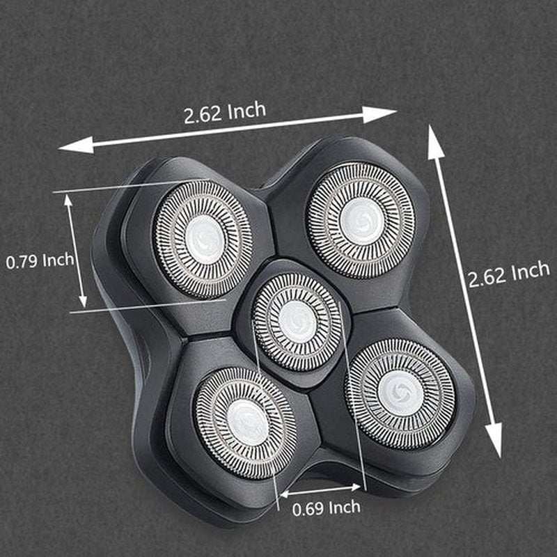 HONTEC Universal New Upgrade 5 Blades Magnetic Interface Head Shaver Replacement Heads Replacement Blade Electric Razor Shaver Head (5D Black)