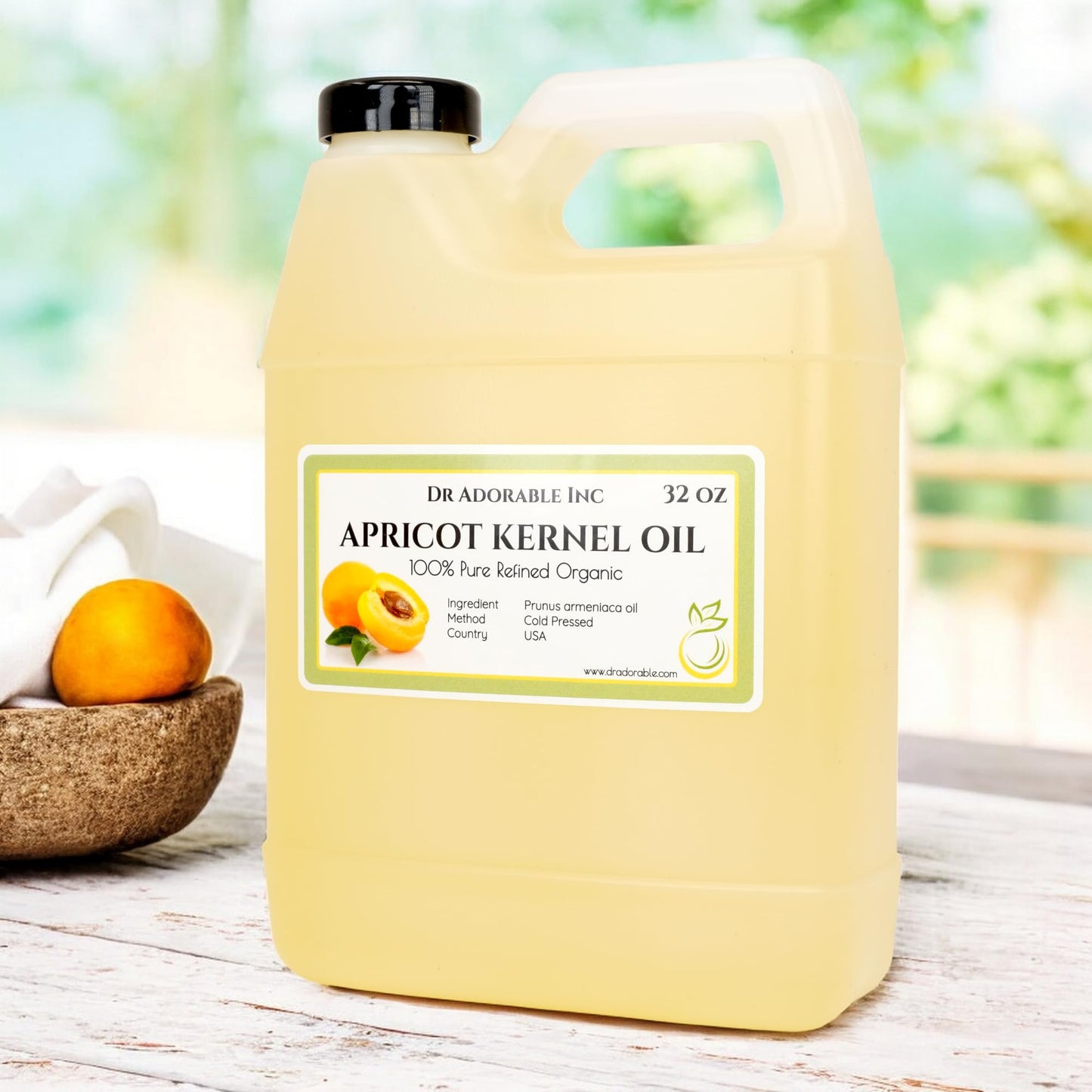 Dr Adorable - 32 Oz - Apricot Kernel Oil - 100% Pure Natural Organic Cold Pressed