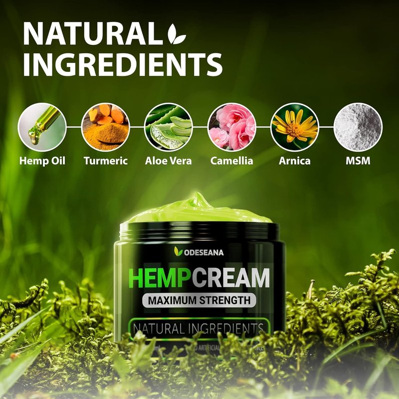 Natural Hemp Cream - Maximum Strength Skin Care Gel with Hemp Oil, Arnica & Aloe | 2 Pack - 4 oz Total