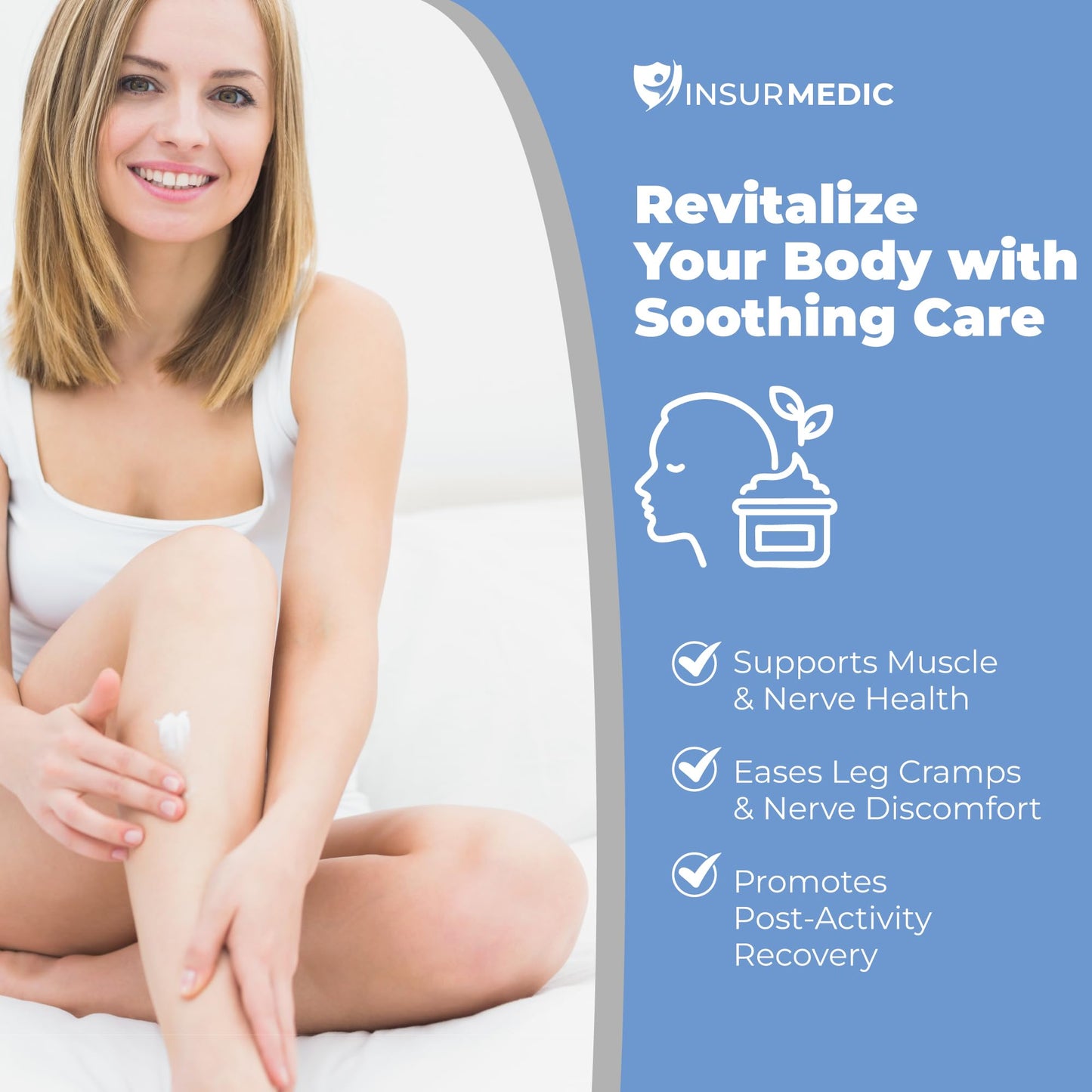 InsurMedic Magnesium Cream - Nerve Muscle Cramps Body Comfort & Bedtime Support - Nighttime Topical Lotion with Lavender - Kids Adults Relaxing Calming Rub for Feet Leg Back