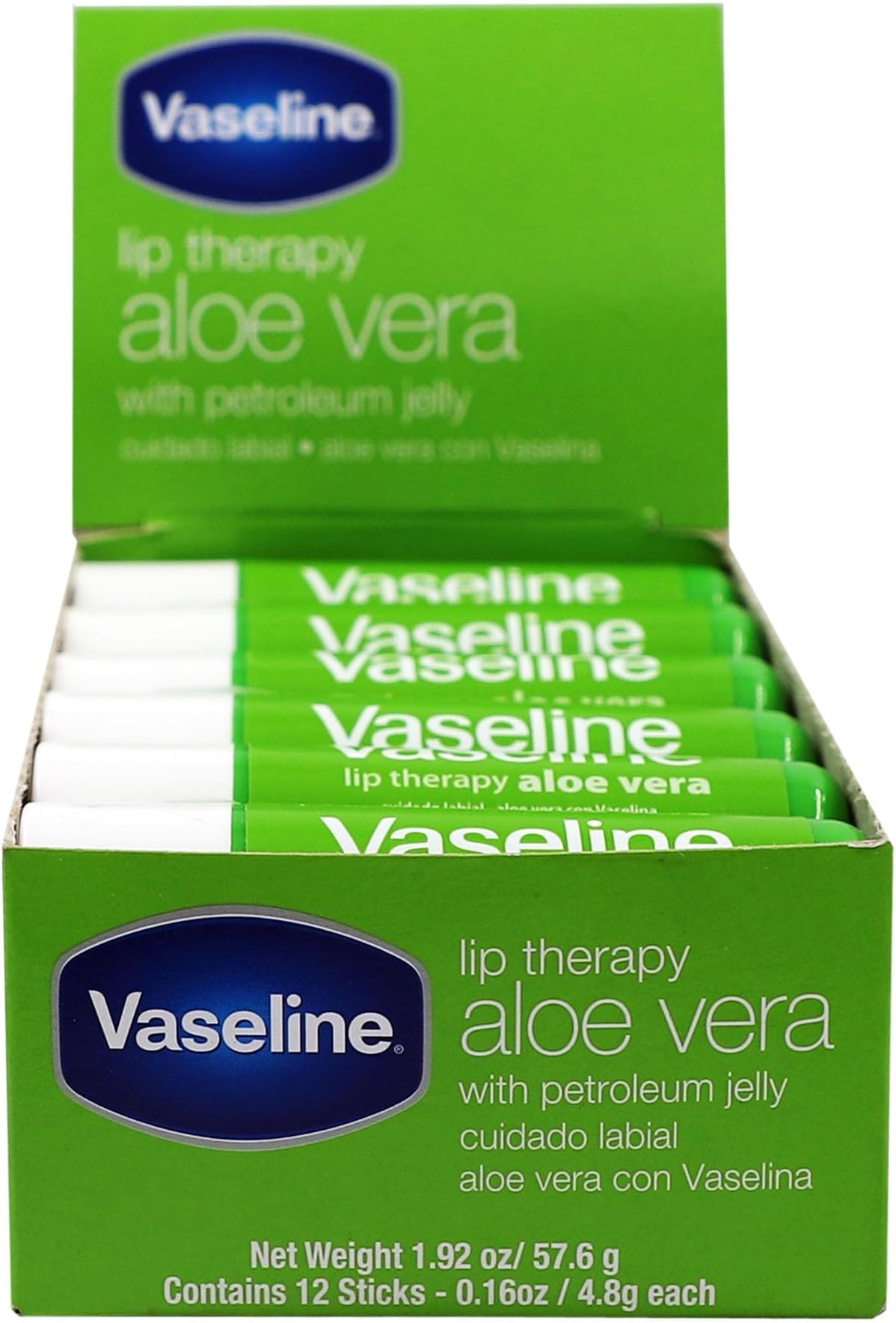 Vaseline Lip w/o Backer Card Aloe - 72 pack box