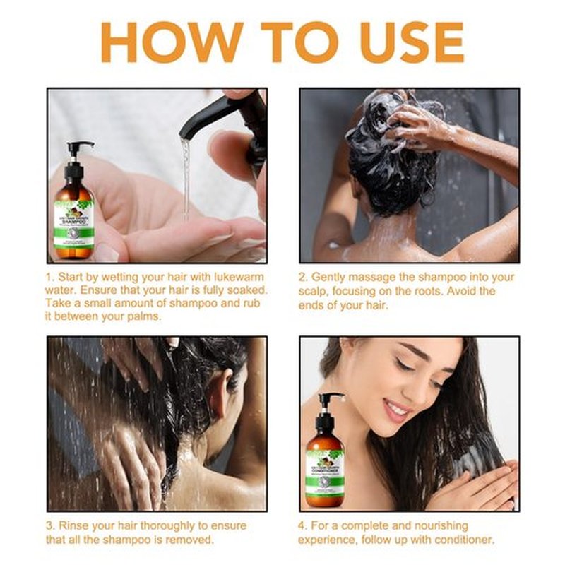 Biotin Shampoo and Conditioner for Hair Loss| Thickening Hair Products with Rosemary, Black Castor & Batana Oil - Strengthens, Repair, Add Shine for Women Curly, Straight, Dry and Damaged Hair