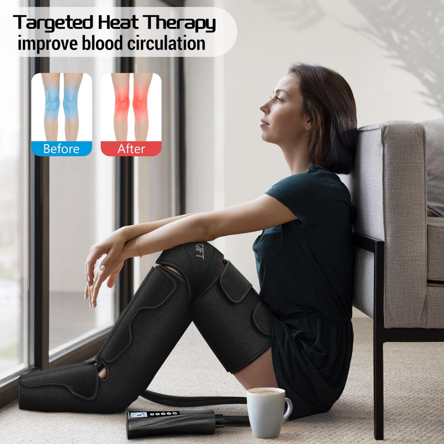 Fathers Day Dad Gifts for Husband, Men, Mom, Wife, Women, Her Him, Mothers Day, Christmas, Valentines Day Air Compression Massager with Heat for Comprehensive Leg and Foot Therapy, Helpful for Relax